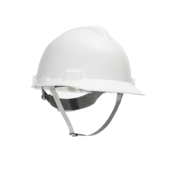 Casco integral con suspensión con pulsador y yugular Clase B Blanco