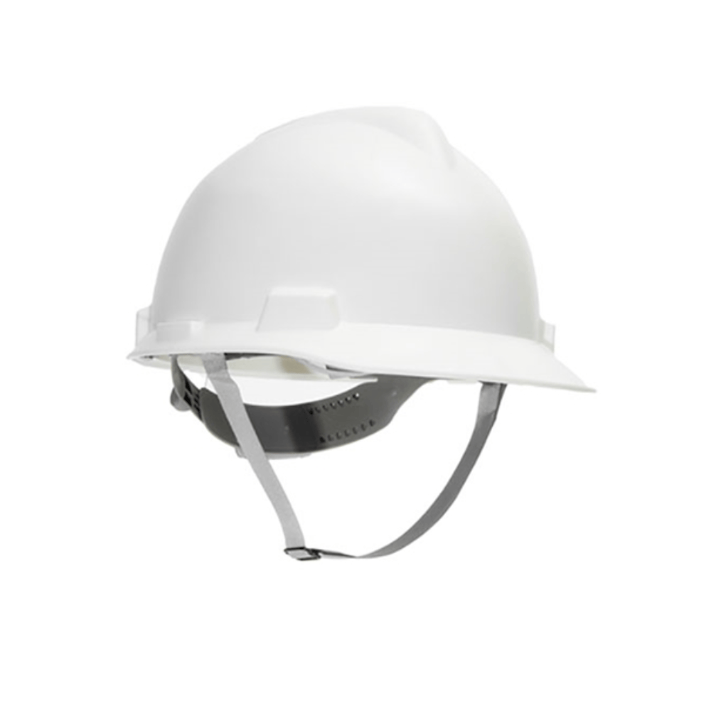 Casco integral con suspensión con pulsador y yugular Clase B Blanco