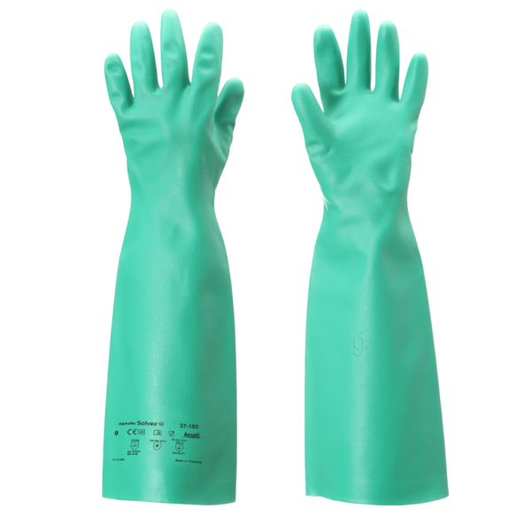 Guante de Caucho de Nitrilo AlphaTec, Talla 37-185, Mango Largo, 46 ​​cm, Sin Forro, CA 12598