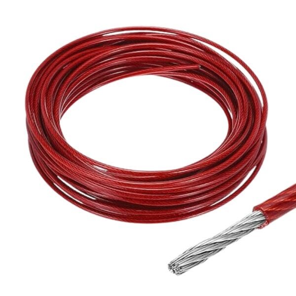 Bobina de cable antiestático galvanizado de 2 mm, 6 x 7 mm, revestimiento translúcido, 3/16" - 100 metros - Image 2